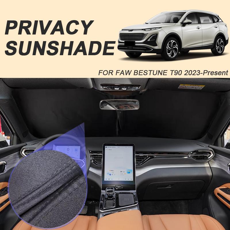 Car Black Window Privacy Sunshade For FAW BESTUNE T90 2023-Present Auto Anti-UV Heat Insulation Protect Cover Interior Accessory