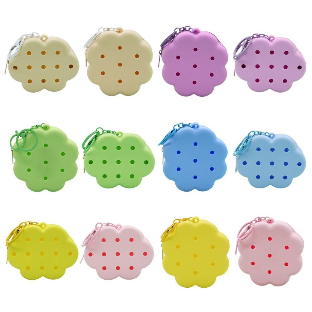 Gift Idea Cloud Flower Silicone Wallet Zipper Closure Soft Silicone Coin Purse Travel Organizer Mini Size Card Holder Women Use