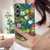 Чехол с цветочным узором для Samsung S26 S25 Ultra S24 FE S23 Plus S22 S21 A15 A16 A17 A35 A36 A37 A54 A55 A56 A57 5G Мягкая крышка с текстурой кожи
