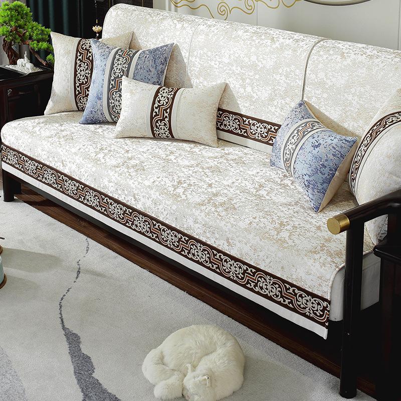 Чехлы для диванов из шенилла в китайском стиле, нескользящие, пылезащитные, высококачественные, классические, твердые, чехлы для диванов, чехлы для кресел в гостиной