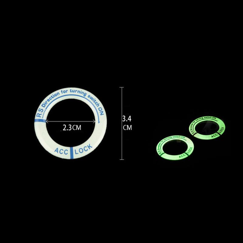 Наклейки-кольца с ночным свечением на замок зажигания автомобиля, ключ, автомобиль, мотоцикл, 3D наклейка, украшение, флуоресцентные наклейки, автоаксессуары