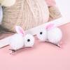 1 Pair Winter Plush Bunny Hairpins Hair Clips Vivid Color Creative Shape Adorable Sweet Hairpins Hair Accessory for Kids