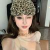 Винтажная красотка леопардовый принт кепка вперед женская осень и зима нишевая шапка y2k шляпа с глубокими полями женская