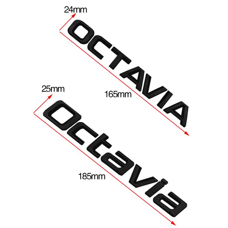 ybszn4 Car Emblem Metal Badge Logo Body Decals Sticker For Skoda Octavia Glossy Black Matte Black Auto Accessories