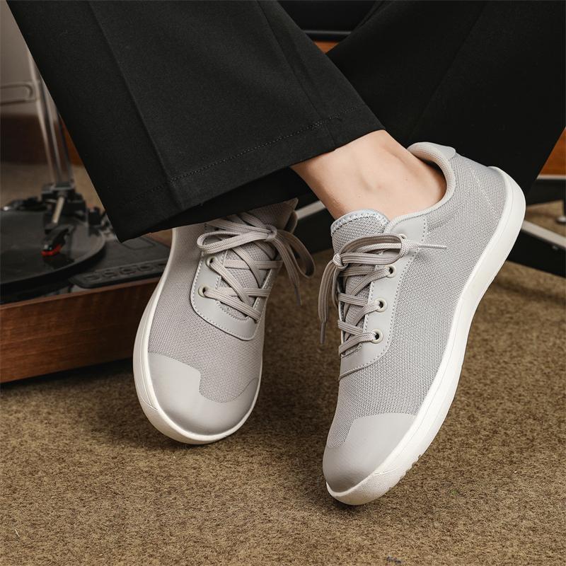 Мужские повседневные туфли на плоской подошве с широким носком, серые, для ходьбы, белые, для йоги и фитнеса, большой размер