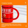 Ceramic Coffee Mug 450ml Funny Flame Extinguisher Cup with Lid Ice Chocolate Milk Beverage Mug Creative Gift for Men Women