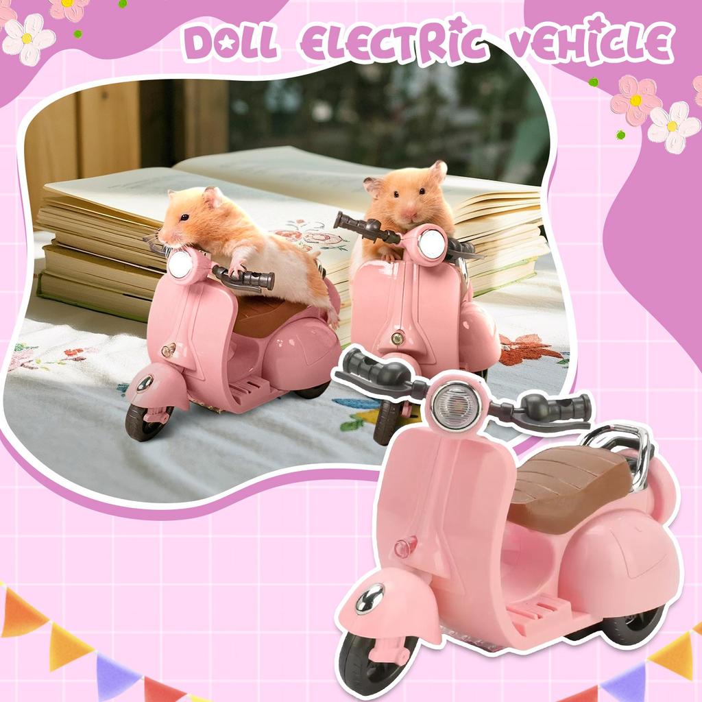 Miniature Stunt Motorcycle Toy Car 360 Rotation Swing Doll Accessories Pet Electric Motorcycle Model
