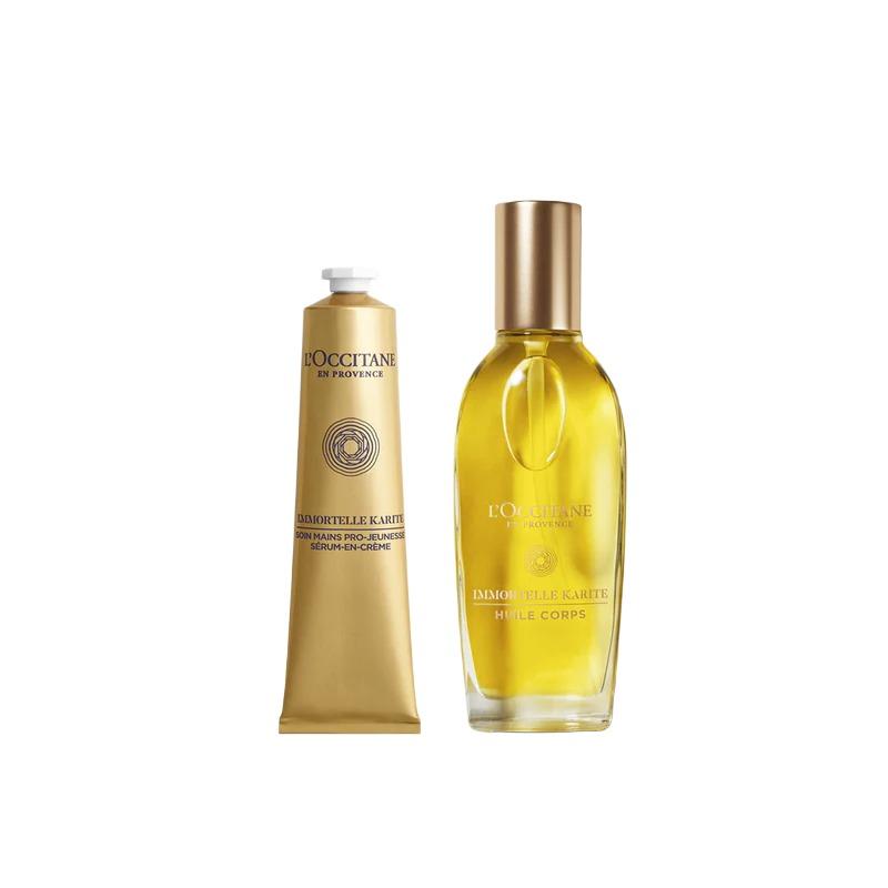 L'Occitane Body Oil Scrub Treatment Set Soothing Skin Efficacy 200ml Set Shower Oil Exfoliating Set Set 100ml 75ml