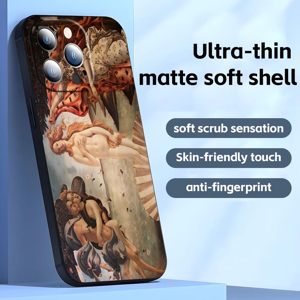 Renaissance Art Paintings Phone Case For iPhone17 16 16e 15 14 13 12 11 Plus Mini Pro Max Soft black Shockproof Cover