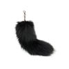 Furry for Keychain Oversized Fox Hair Cuestion Silver Blue Fox Tail Accessories Lady Bag Charm Car Keychain for Women