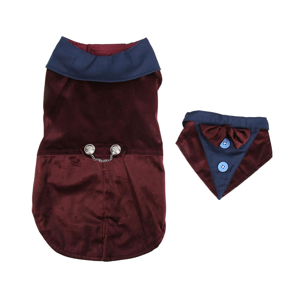 Одежда для домашних животных, стильная, легкая, изысканная, сшитая, с галстуком-бабочкой, костюм для домашних животных, свадебная рубашка для S-M