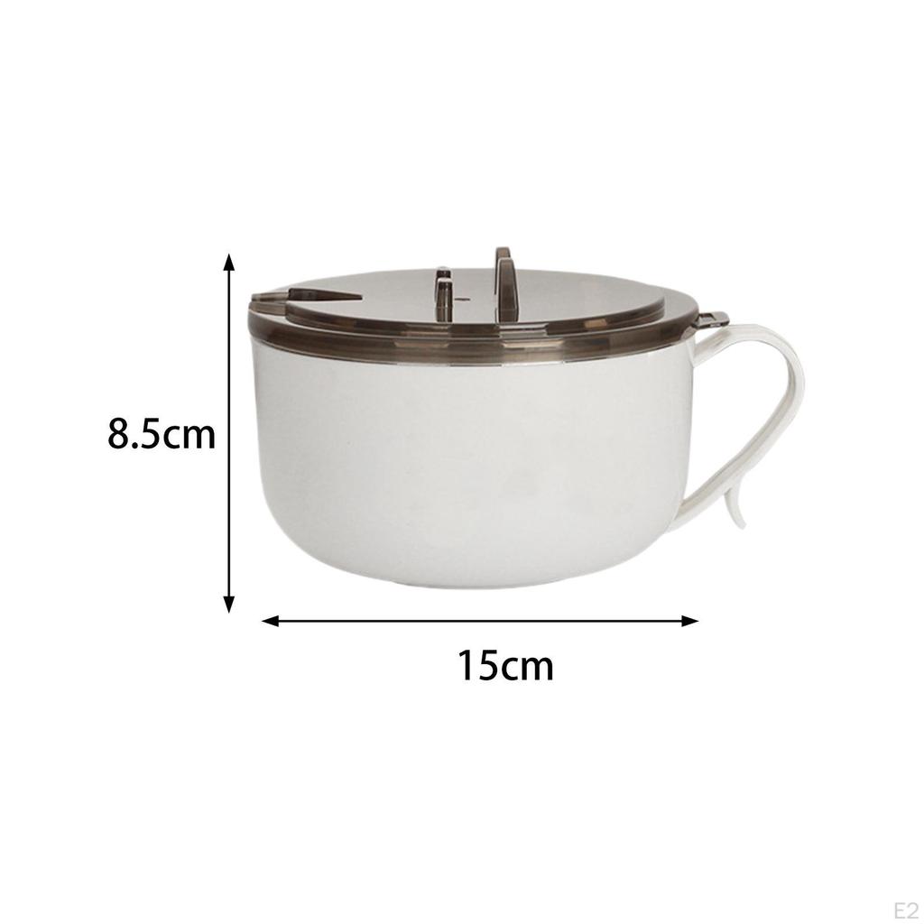 Миска для рамэна с крышкой Чашка для лапши Дренажное отверстие для еды Ручка для супа быстрого приготовления