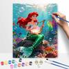 Disney digital oil painting diy oil painting hand painting mermaid underwater ocean living room bedroom decoration painting