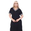 Women's Plus Size Short Sleeve Black V-neck Viscose Dress