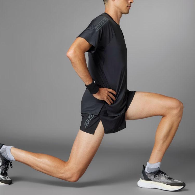 Adidas Мужская футболка для бега Adizero, черные, серые IK9718