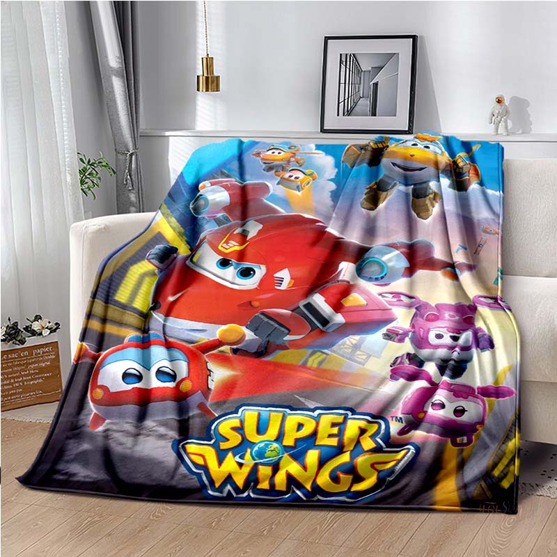 Мультяшная Аниме Super Wings Плед для кровати Пикника Ребенка Супер Мягкий Милый Kawaii Высокое Качество Фланелевый Плед Подарок на День Рождения