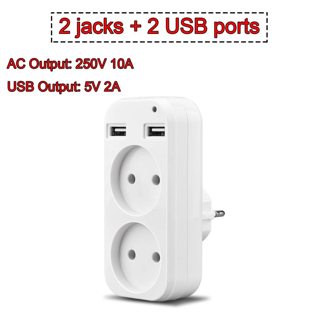 Розетка питания ЕС Европейский стандарт Конвертер Удлинитель Розетка питания 2-контактная вилка Испания Германия AC Конвертер Адаптер Для домашнего использования