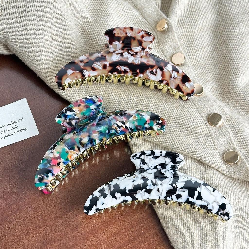 Большие уникальные заколки-крабы для волос из высококачественного ацетата для женщин