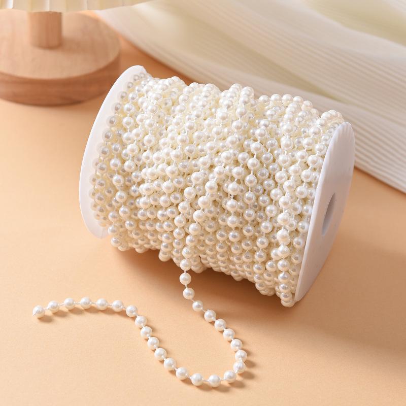 5m Artificial Pearl Beads Chain for Bouquet Gift Packaging Wedding Party Decor DIY Jewelry Craft Clothing Sewing Accessories