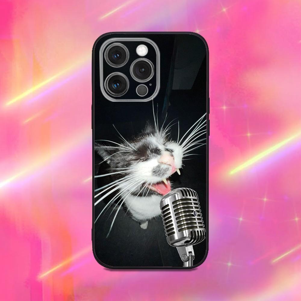 Забавный Милый Чехол для Телефона с Кошкой для iPhone 17 16 15 14 13 12 11 Pro Max Mini SE 7 8 Plus 17E Air Ударопрочный Нескользящий Мягкий Задний Чехол