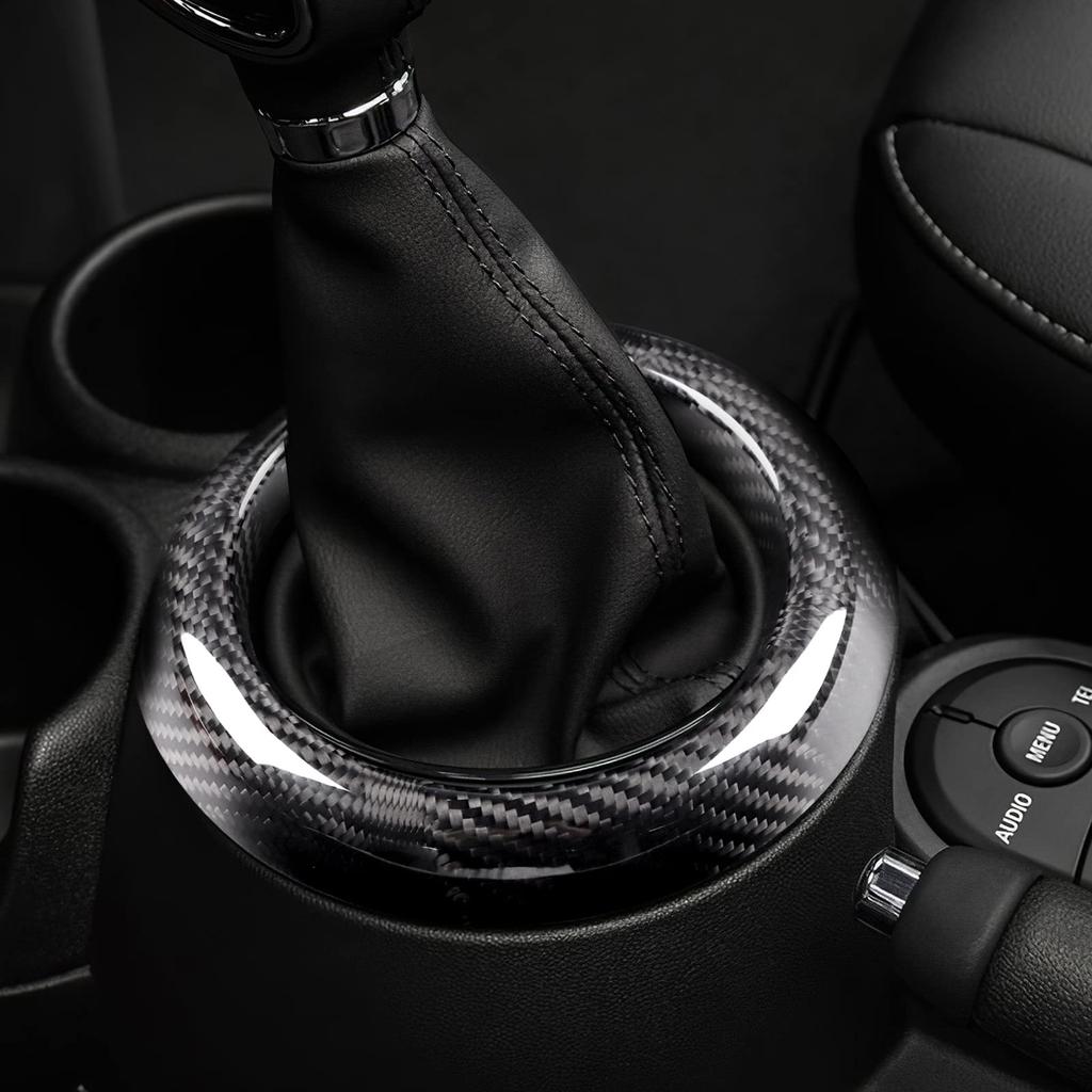 AIRSPEED Mini F54 F55 F56 F57 F60 Exclusive Accessories Real Hard Carbon Fiber Car Gear Shift Trim Ring Decorative Sticker Stylish Custom Interior
