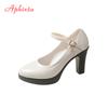 Fashion Aphixta Black Mary Janes Shoes Buckle Pimp 9cm Spike Heels Pumps Office Women Shoes Pointed Toe Lady Classic Pumps