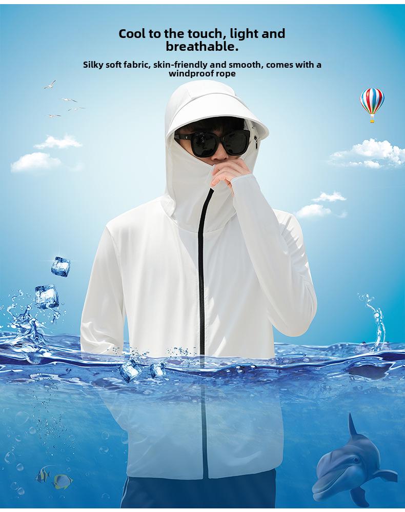 Men's 2024 Summer Ice Silk UV-Protective Ultra-Thin Breathable Outdoor Fishing Jacket