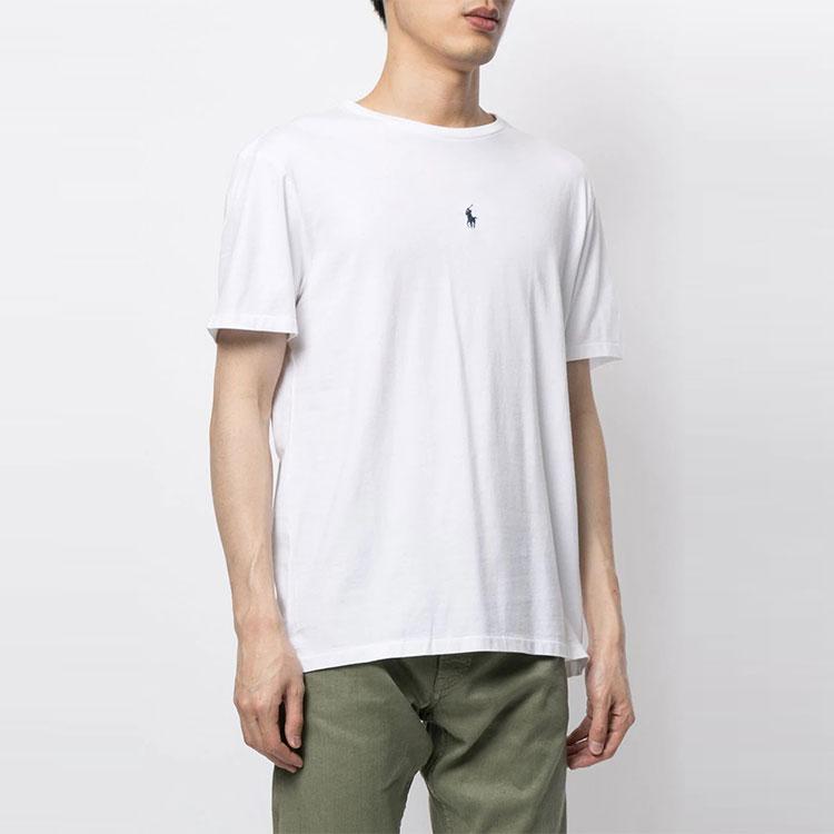Polo Ralph Lauren Ss22 однотонная футболка с круглым вырезом и коротким рукавом для мужчин, белые 710839046-002