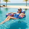 Fabric Cover Inflatable Pool Float Leaves Pattern Swim Floating Raft Water Hammock  Party Toy