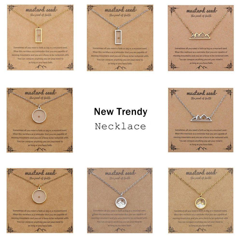 Серебряное ожерелье с семенами горчицы, христианское подарочное ожерелье-цепочка, новое ожерелье с подвеской