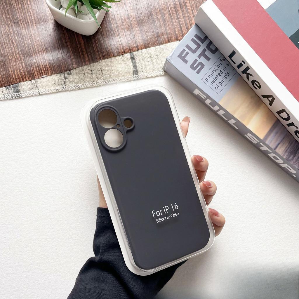 Жидкий силикон iPhone 16/15/14/13 Коробка Apple Жидкий силиконовый чехол для телефона Противоударный защитный чехол