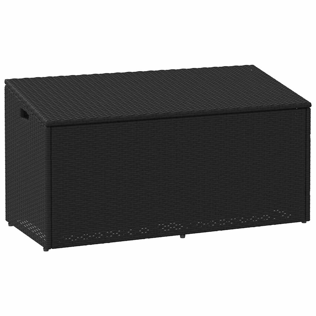 Garden Storage Box Black 110 x 50 x 58 cm Poly Rattan