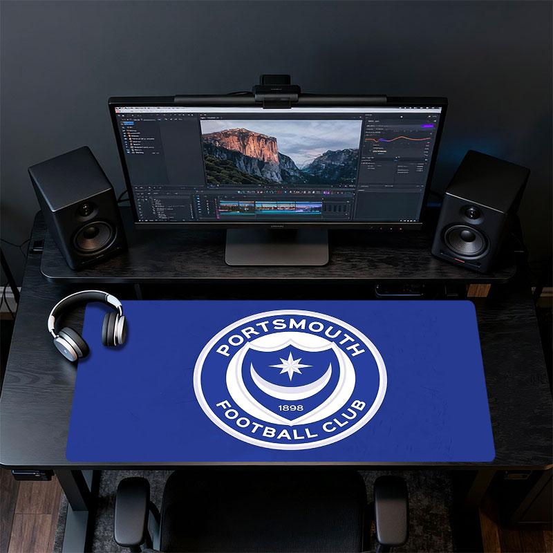 Коврик для мыши Portsmouth FC, Большой игровой коврик для стола, Нескользящий XXL коврик для мыши для ноутбука и планшета, Мини-игровой коврик для ПК со прошитыми краями