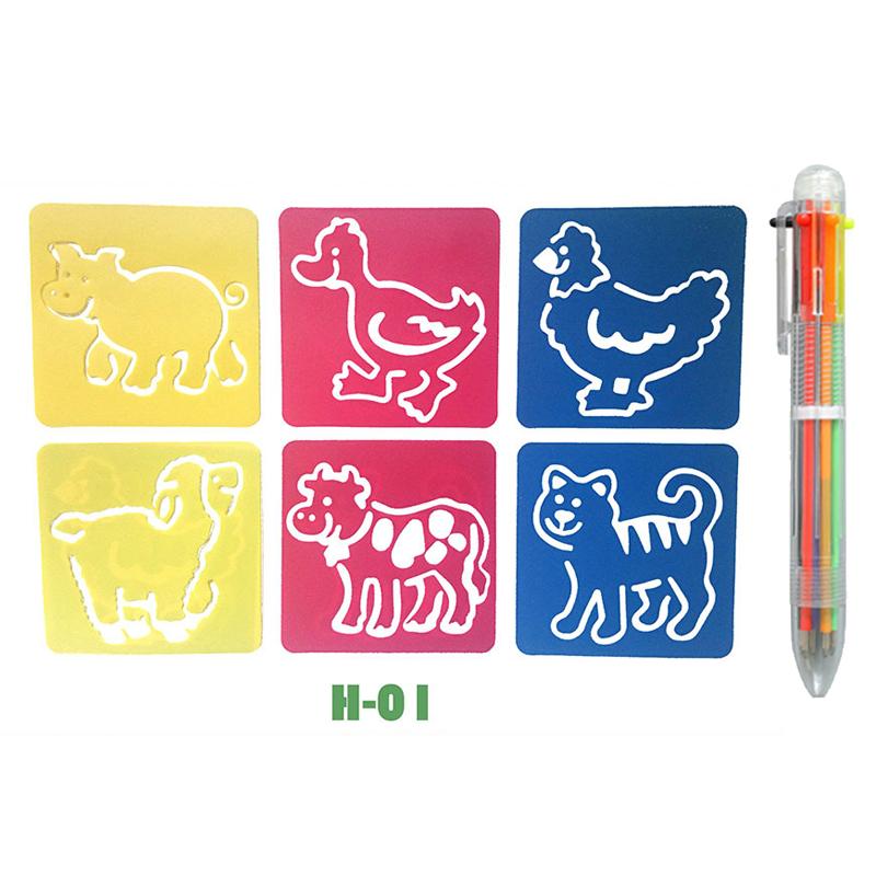 Трафареты для рисования своими руками Разные стили Моющиеся Многоразовые Шаблоны мультяшных форм для школы офиса Образовательный художественный шаблон TMZ