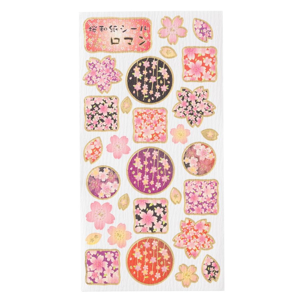 Наклейка из бумаги васи Kawasumi с золотой фольгой 1 (Романтичный, Наклейка)