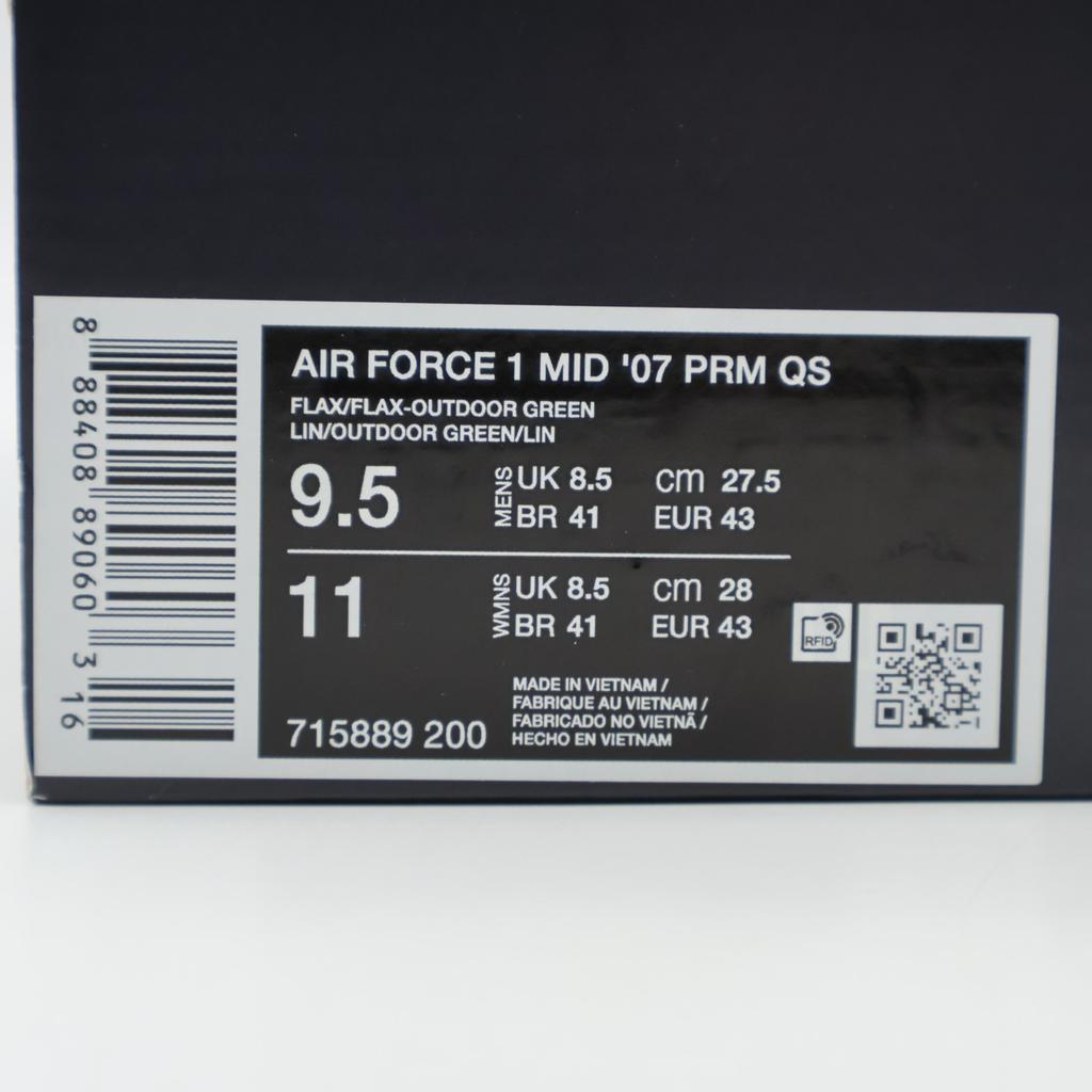 715889-200 Nike Air Force 1 '07 Mid Flax Outdoor Green 2025 (Мужской)