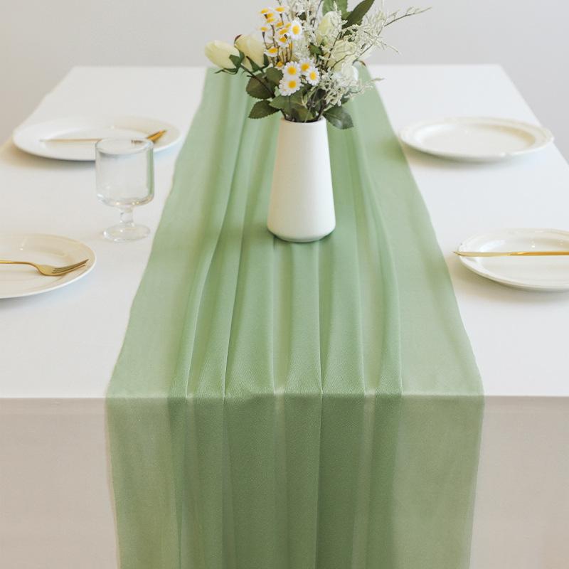 1/5 Упаковка Шифоновый Скатерть-Дорожка Пасха Весна Бохо Рустик 75x300см Свадебный Центральный Декор Дорожка Прозрачный Декор для Девичника Дня Рождения