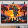 2D plane, 1 piece of African culture-themed art background fabric,suitable for indoor/outdoor activities