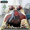African American Black Girl Duvet Cover Black Girl Magic Bedding Set Cute Little Afro Black Princess Bed Cover Girl Room Decor