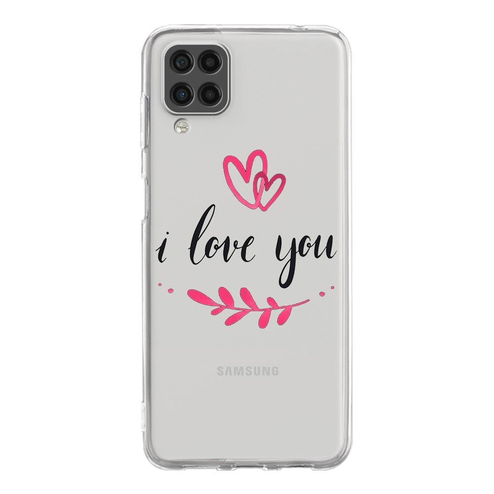Чехол для телефона Samsung A13 A33 A35 A55 A73 A53 A23 A51 A71 A21S A12 A31 A41 A05s A03S A15 A25 A32 5G Обложка Я люблю тебя Розовое сердце