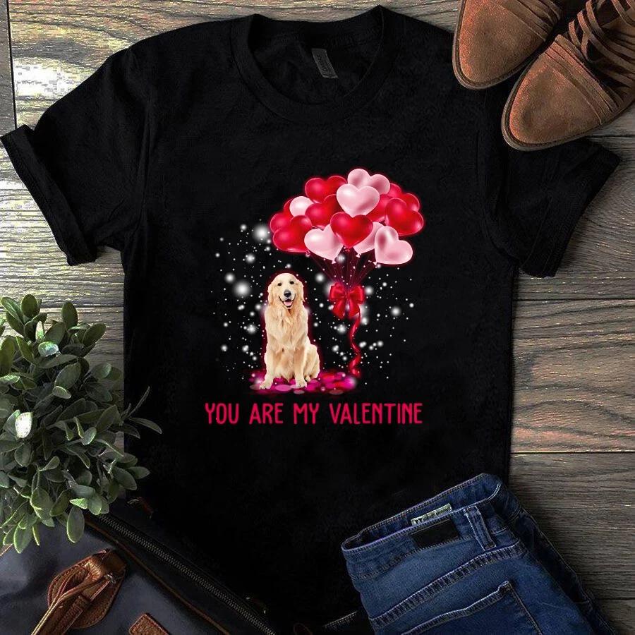 You Are My Valentine Golden Retriever Dog Christmas Men's and Women's T-shirts
