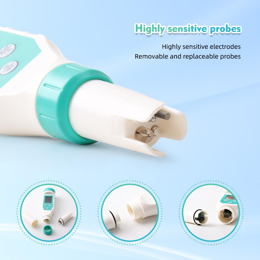 Монитор качества воды 7 в 1, хлор, PH, общее количество растворенных твердых веществ, СОЛЬ, ОВП, FAC, температурный тест EC