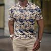 Men's Summer Hawaii Printed Golf Shirt Botton Short Sleeve Top Men's Casual Fashion Shirt
