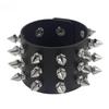 1Pc Fashion Punk Gothic Skull Rivets Dark Vintage Couple Leather PU Bracelet Couple Bracelet Bracelet