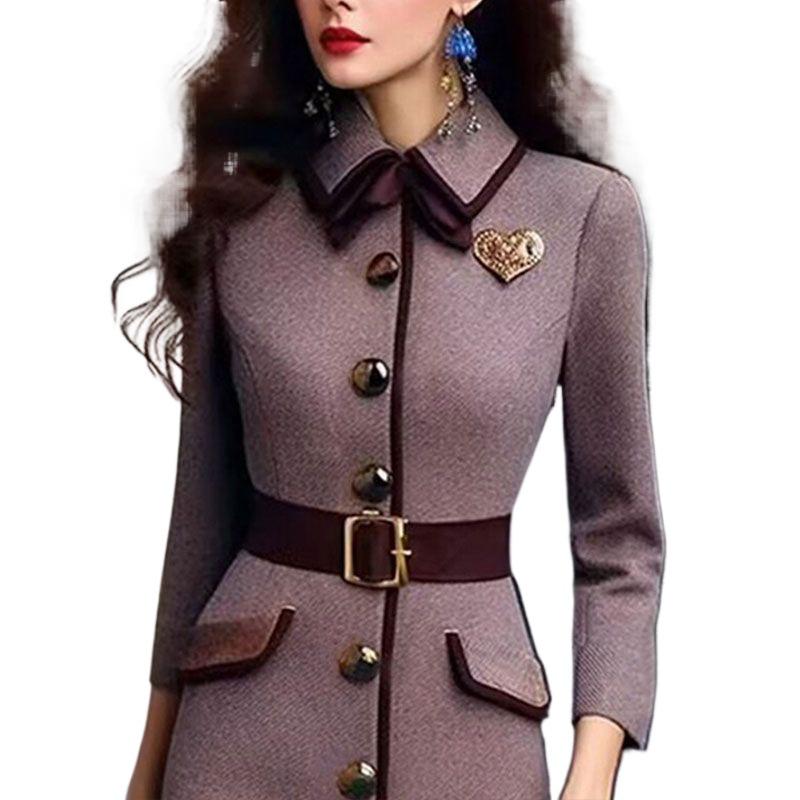 2025 Осень/Зима Роскошное маленькое черное платье во французском стиле для светских женщин