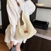 Hollow woven bag women's summer new straw bag large capacity shoulder messenger tote bag seaside vacation beach bag