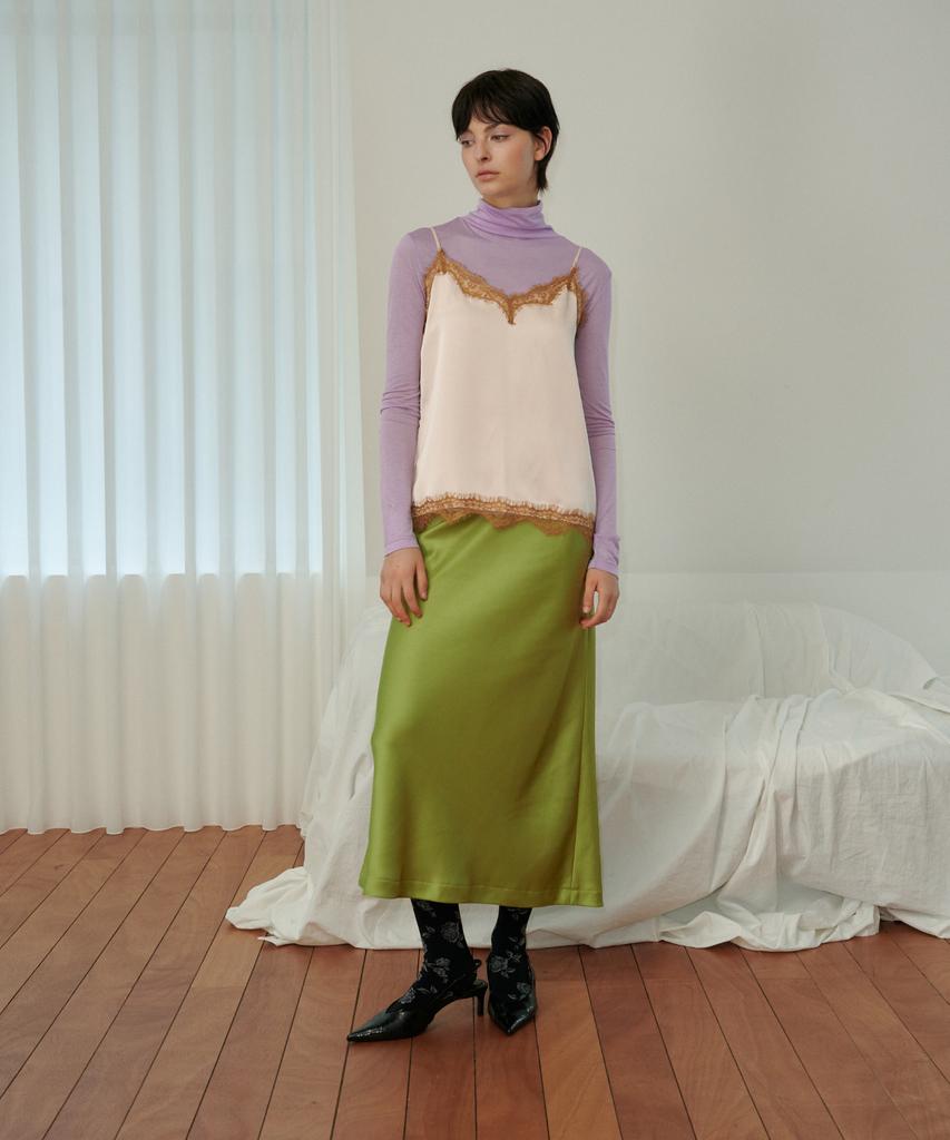 MELLY&ROSE Кружевной атласный топ Melly (319951)_Розовый