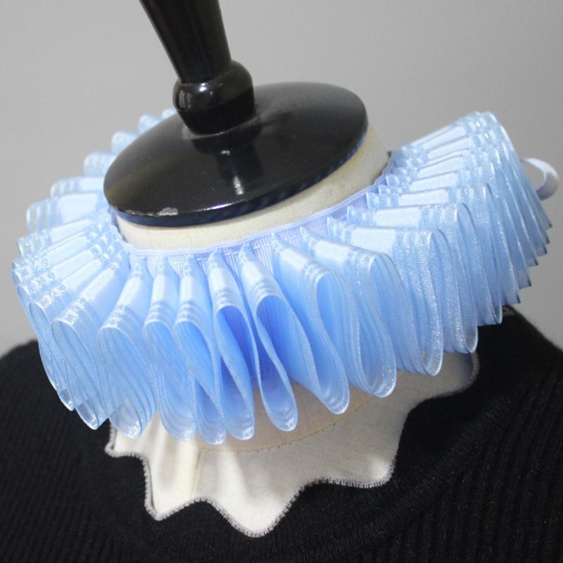 Ренессансный воротник-жабо, накидка, ретро тюлевый воротник с оборками, клоунский многослойный викторианский воротник с оборками