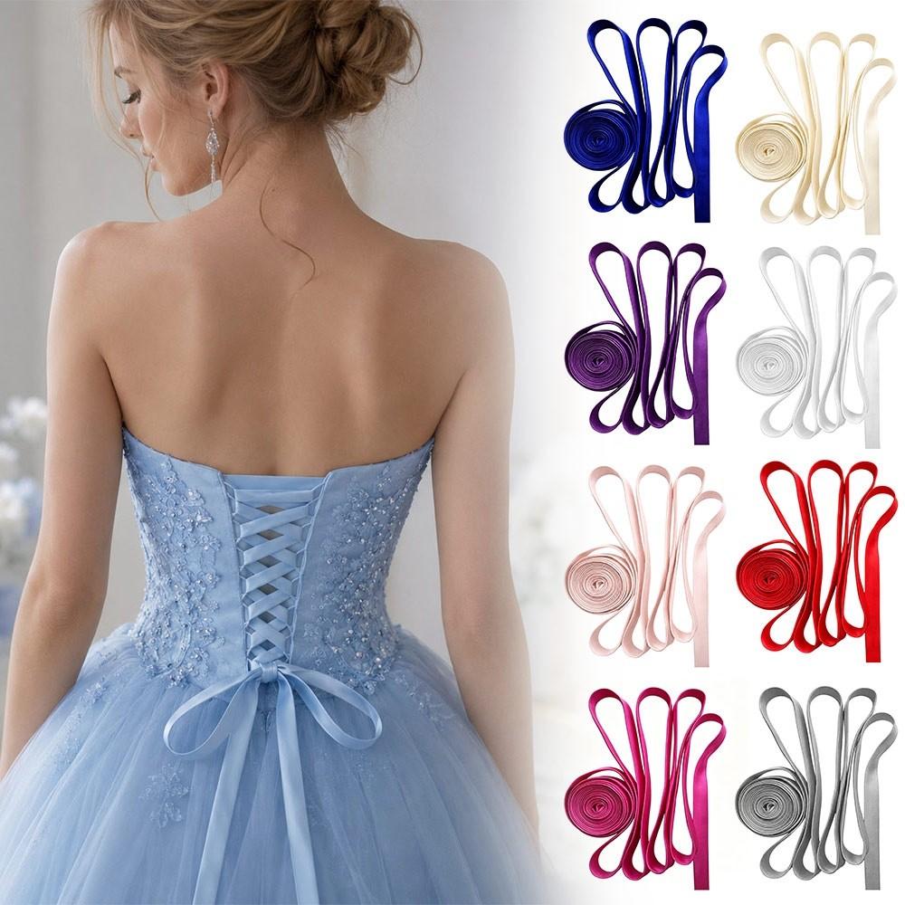 Ultra-Thin Gown Corset Tie Satin Lace-Up Ribbon Tie Bandage Rope Strap For Bridal Evening Party
