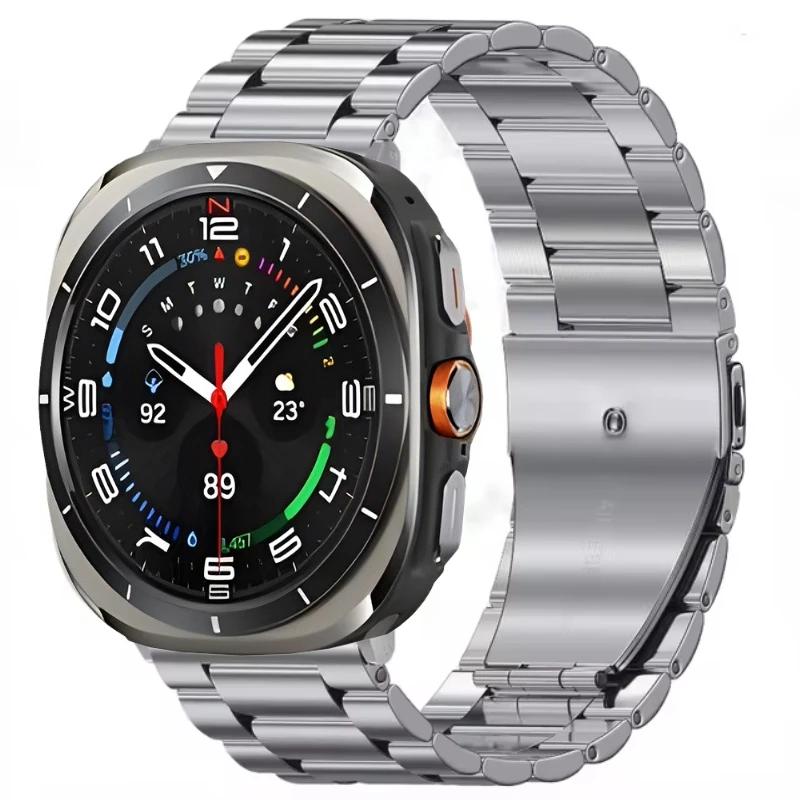 Металлический ремешок для умных часов Samsung Galaxy Watch Ultra 47 мм Браслет из нержавеющей стали для Galaxy Watch Ultra 47 мм Ремешок для часов